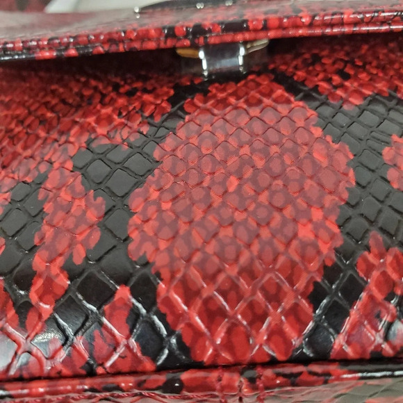 Nine West Red Python Pattern Shoulder Bag - Picture 10 of 13